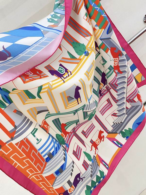 Hermes silk scarf 90X90cm E02 (2)